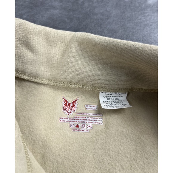 Drifire Men's 3XL FR Flame Resistant 1/4 Zip Long Sleeve Pullover Sweatshirt‎ - Picture 4 of 7